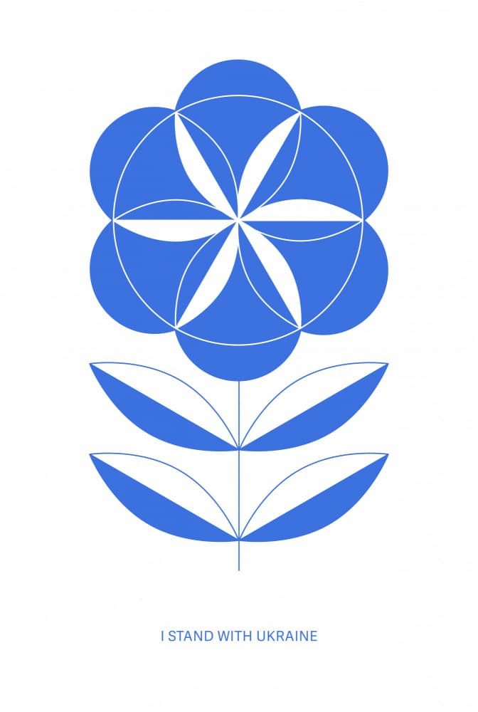 Ukraine Blue Flower by Tetiana Kava Illustration — canvas wall art