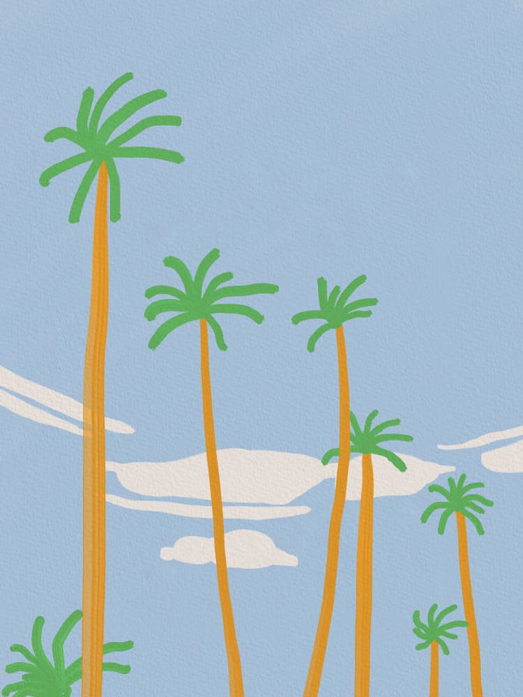 Tall Tropical Palms by Little Dean — canvas wall art