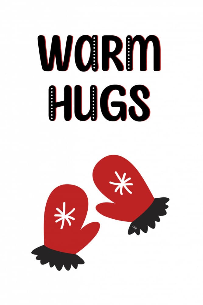 Warm Hugs Mittens by Martina — canvas wall art