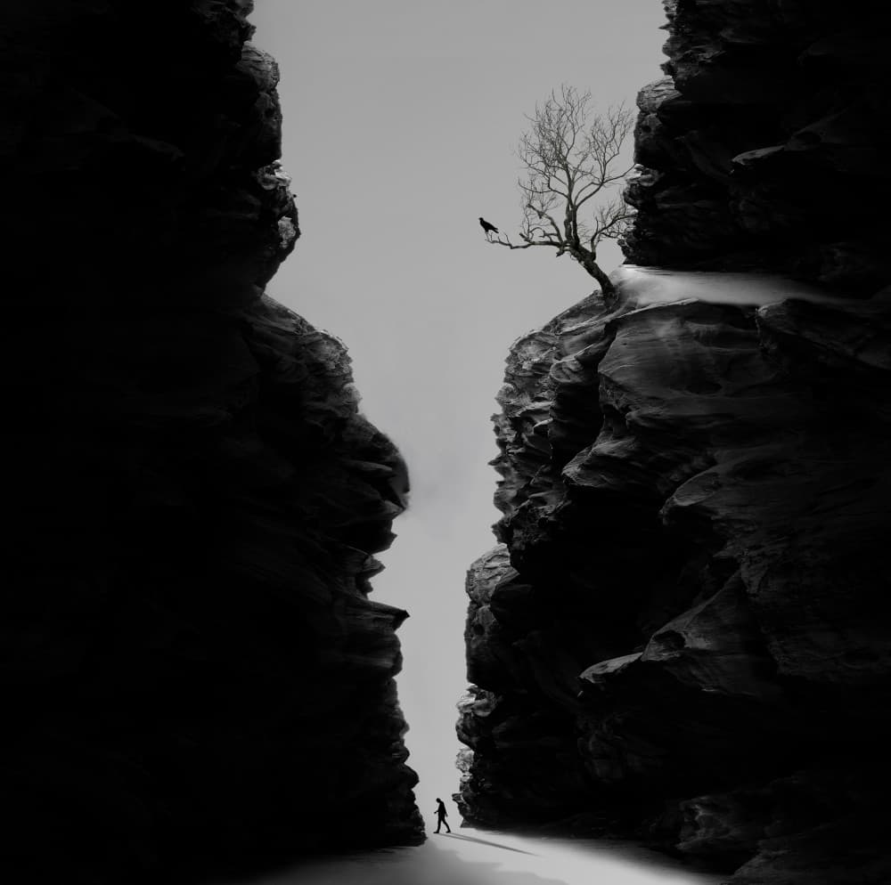 Deep Canyon Lonely Walk by Hadi Malijani (Malenjani) — canvas wall art