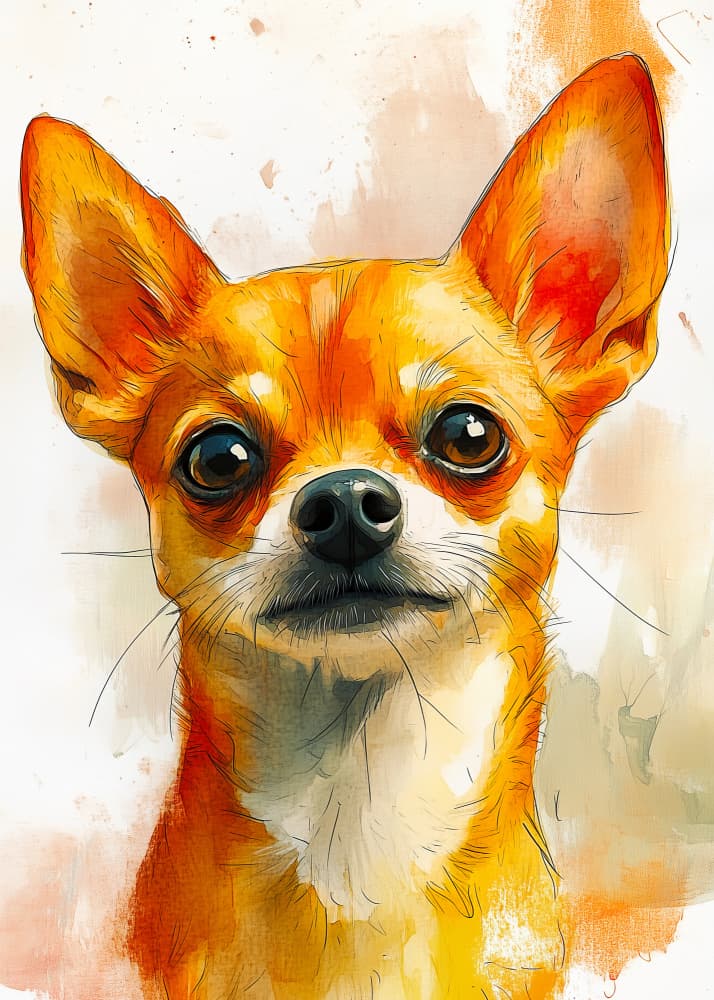 Sweet Watercolor Chihuahua by Justyna Jaszke — canvas wall art