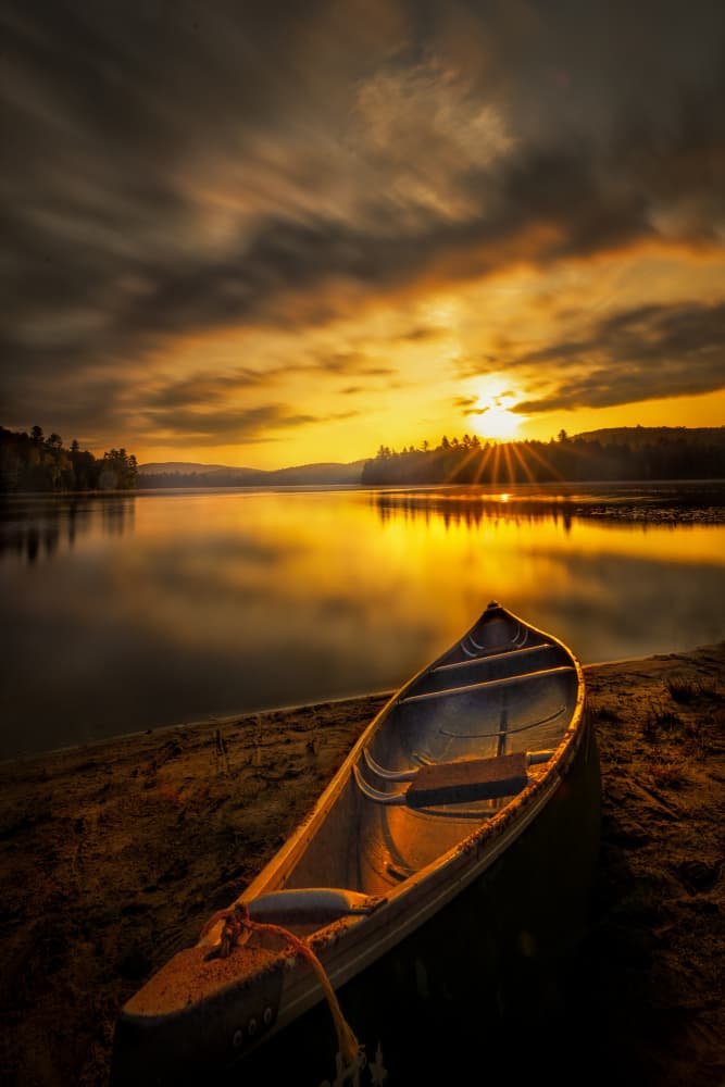 Golden Hour Canoe by Siyu_Wei APA — canvas wall art