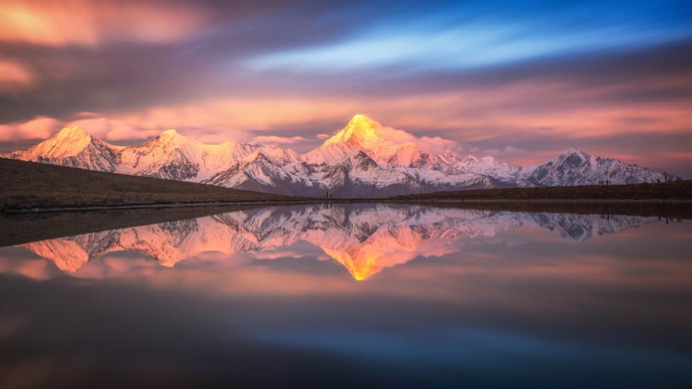 Vibrant Mountain Reflection by Selions(陈磊) — canvas wall art