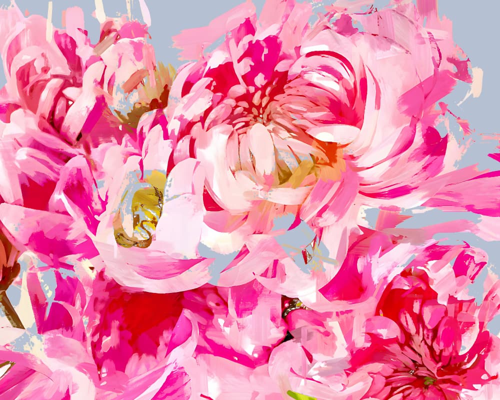 Pink Floral Expression by Uma Gokhale — canvas wall art