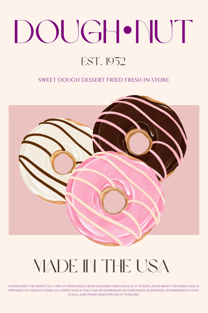 Sweet Doughnuts Fresh by Nazma Khokhar — canvas wall art