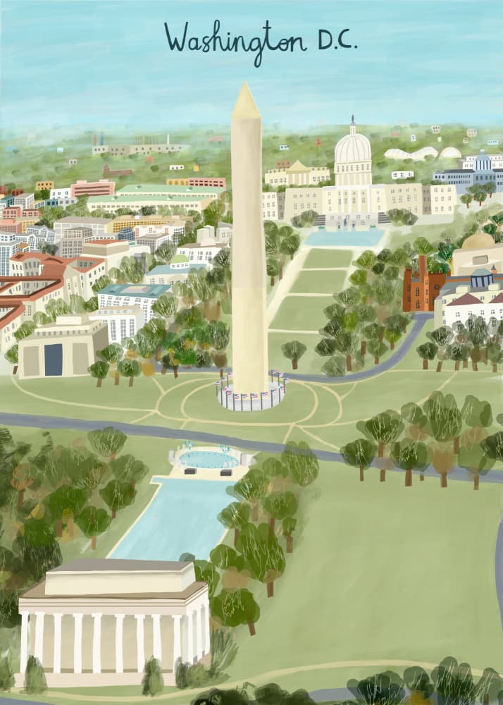 Washington DC National Mall by Carla Daly — canvas wall art