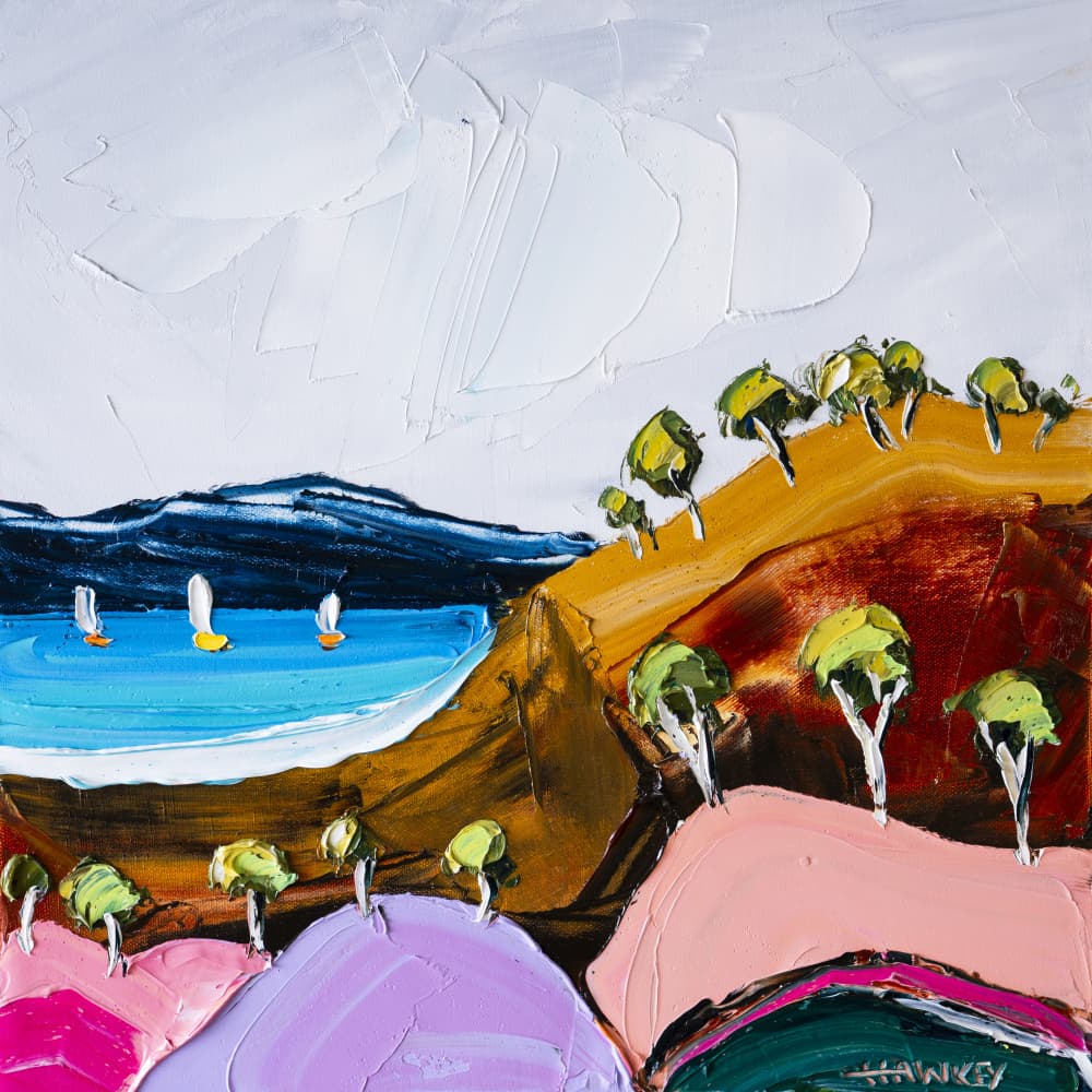 Vibrant Coastal Bay by Angela Hawkey — canvas wall art
