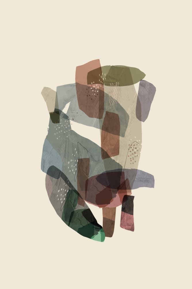 Muted Abstract Shapes by cartissi — canvas wall art