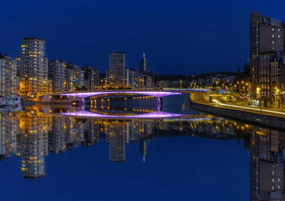 Night City Reflections by Laruelle Philippe — canvas wall art