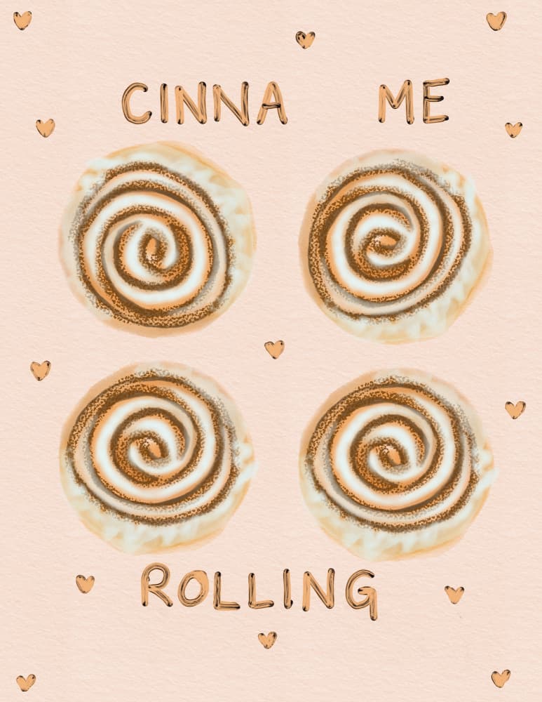 Sweet Cinna Me Rolling by Art by the Ocean — canvas wall art