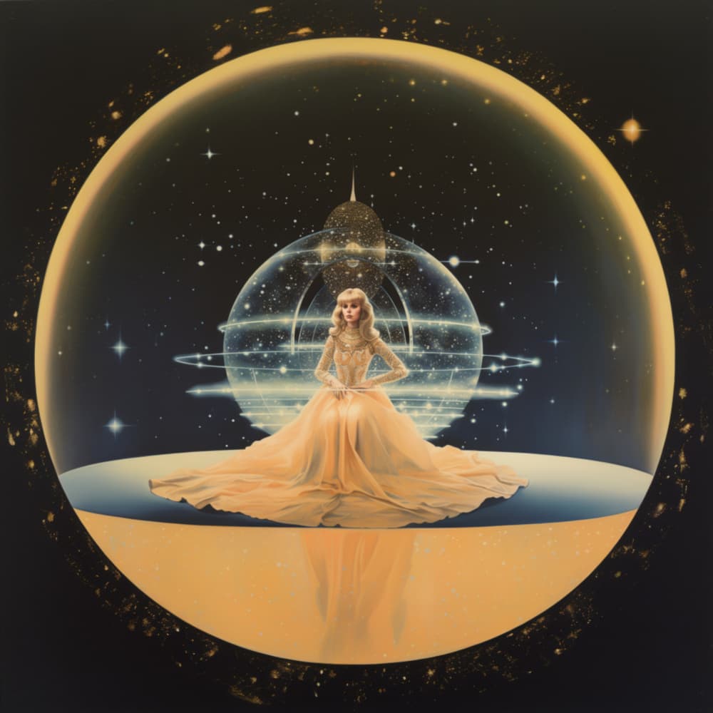 Golden Gown Celestial Vision by Samantha Hearn — canvas wall art