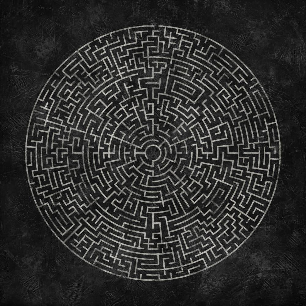 Intricate Circular Maze by Ema Paraschiv — canvas wall art
