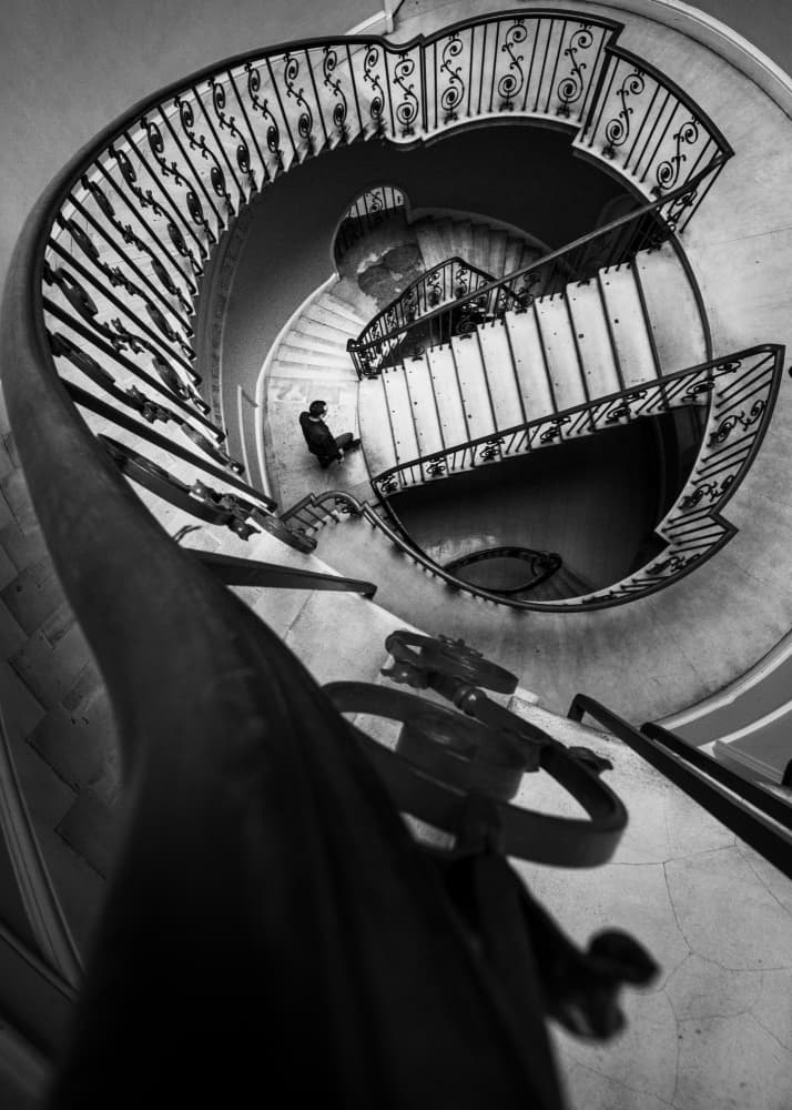 Ornate Spiral Staircase by SELARU OVIDIU — canvas wall art