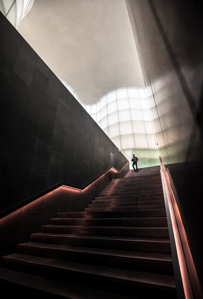 Modern Staircase Ascent by Marco Tagliarino — canvas wall art