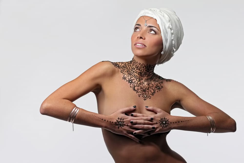 Elegant Henna Art Portrait by DDiArte — canvas wall art