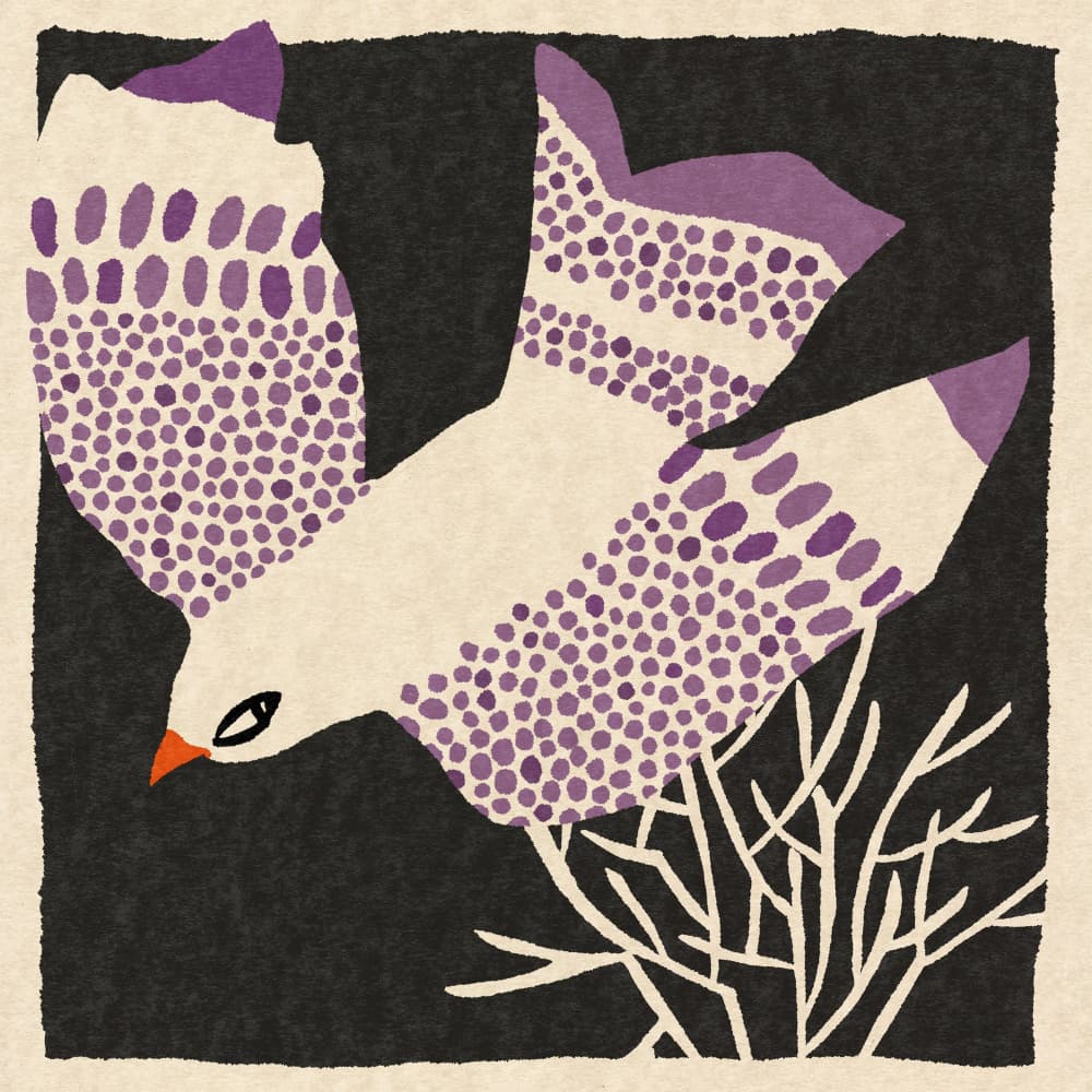 Flying Purple Bird by Ophelia Pang — canvas wall art