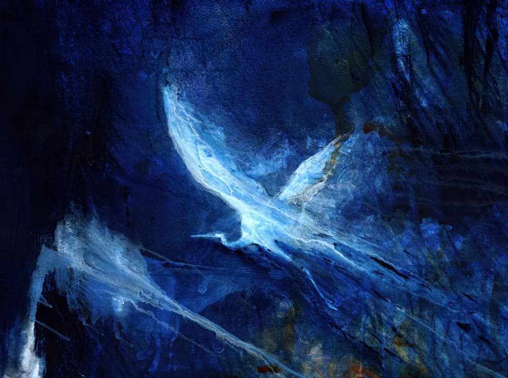 Ethereal Blue Bird by RodMacIver — canvas wall art