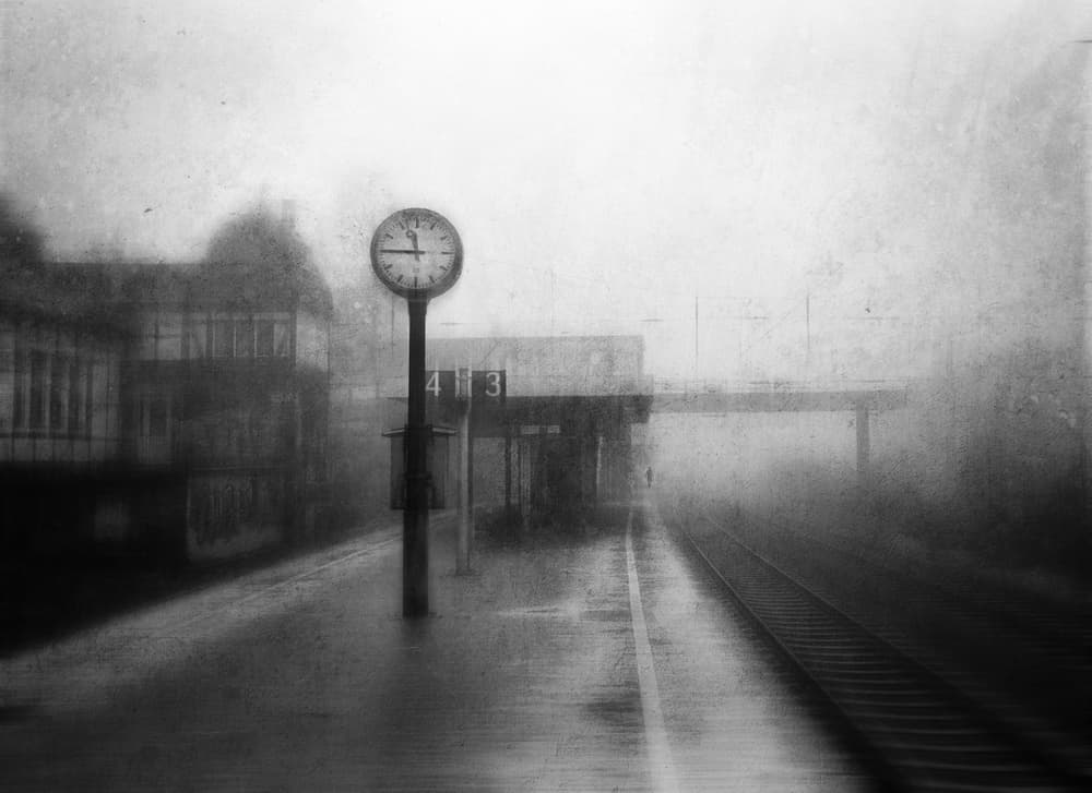 Foggy Train Station by Adam Dauria ☂ — canvas wall art