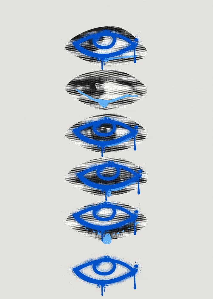 Dripping Blue Eyes by RS LAB STUDIO — canvas wall art