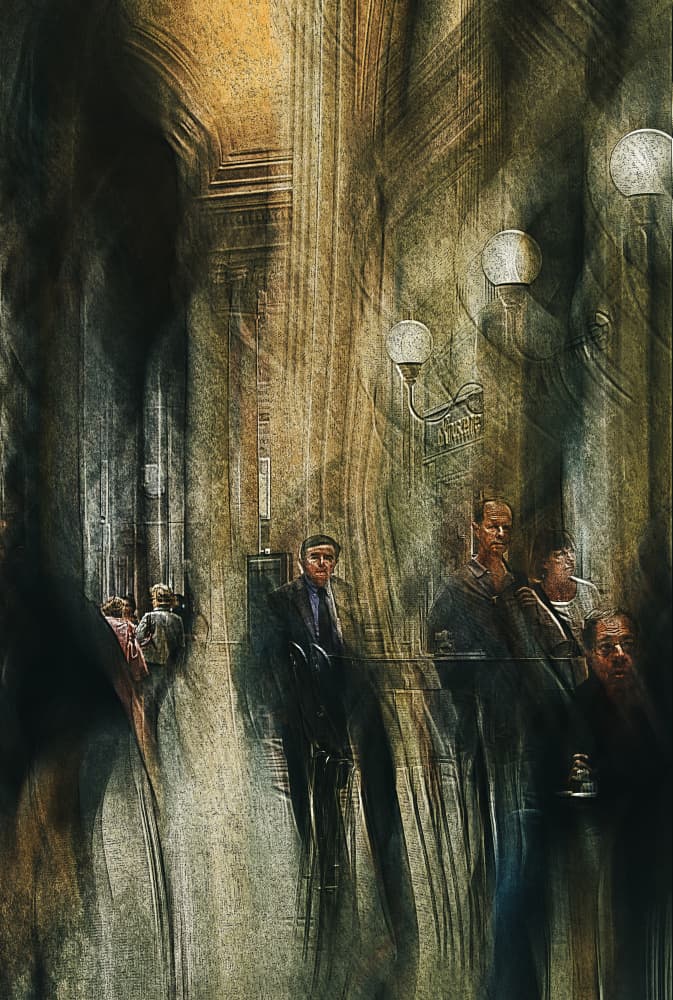 Blurred Urban Figures by Jan van der Linden — canvas wall art