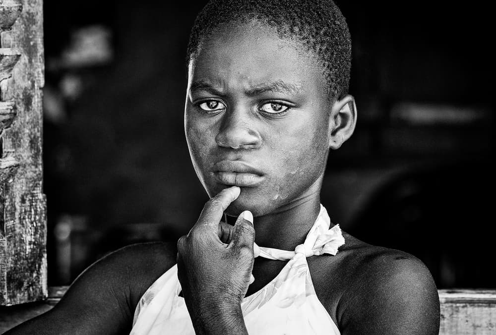 Pensive Child Gaze by Joxe Inazio Kuesta Garmendia — canvas wall art