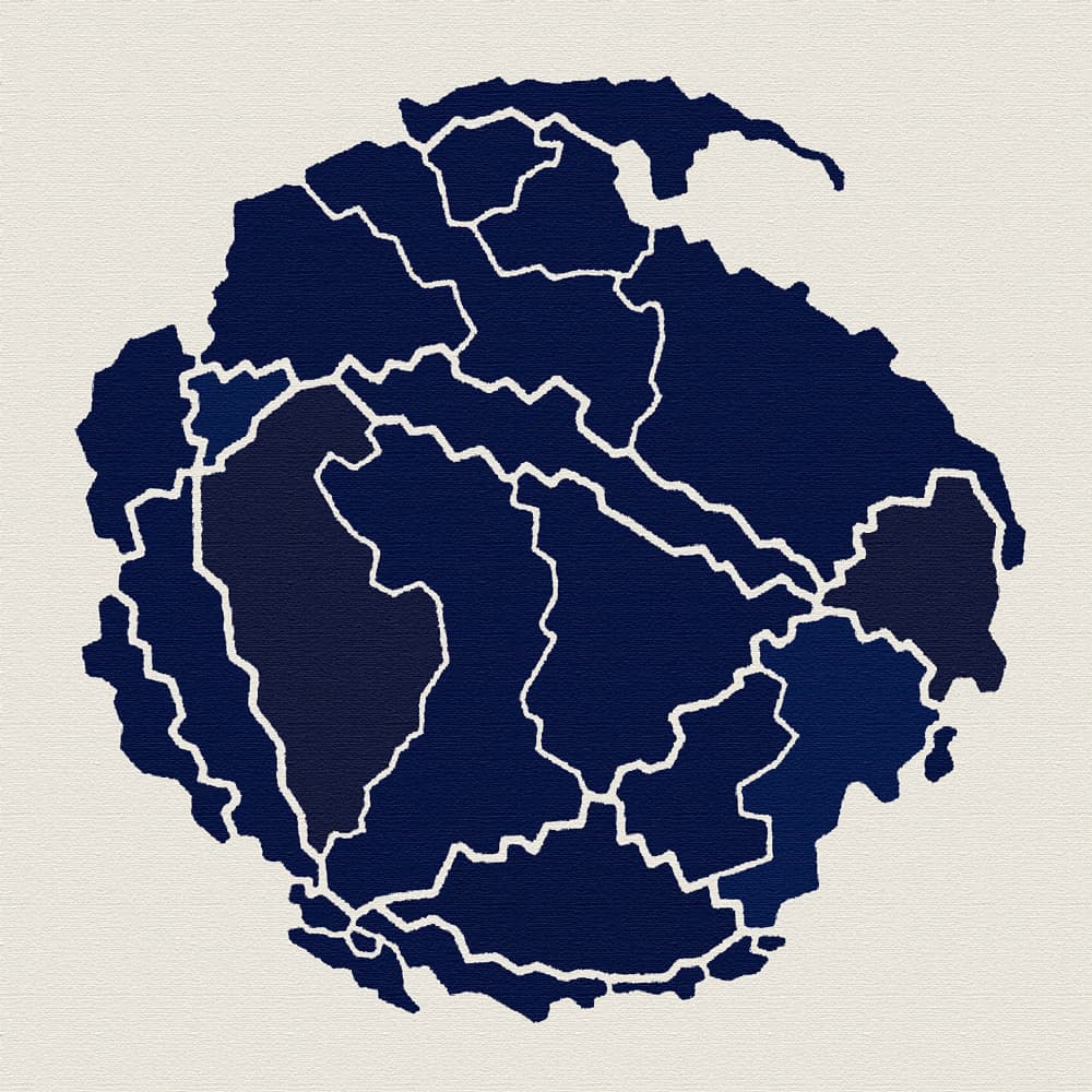Deep Blue Cambodia Map by Rafa Mateo — canvas wall art