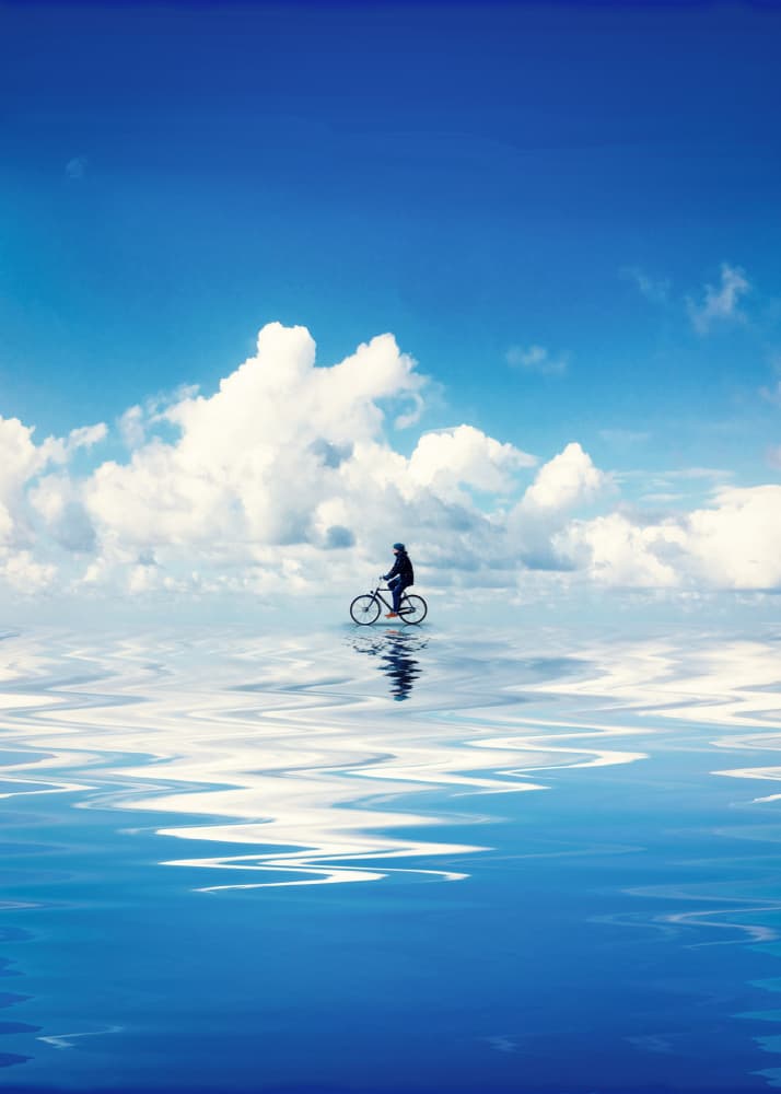 Riding the Sky's Reflection by Ariz Rab — canvas wall art