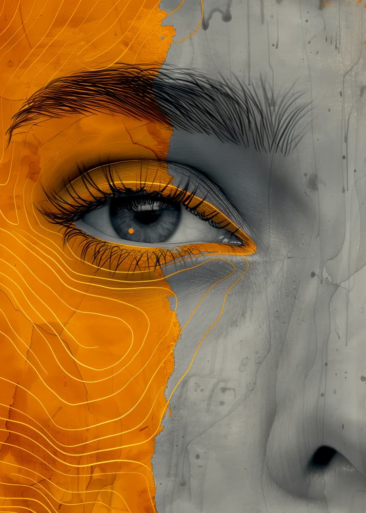 Orange Gold Eye by Justyna Jaszke — canvas wall art