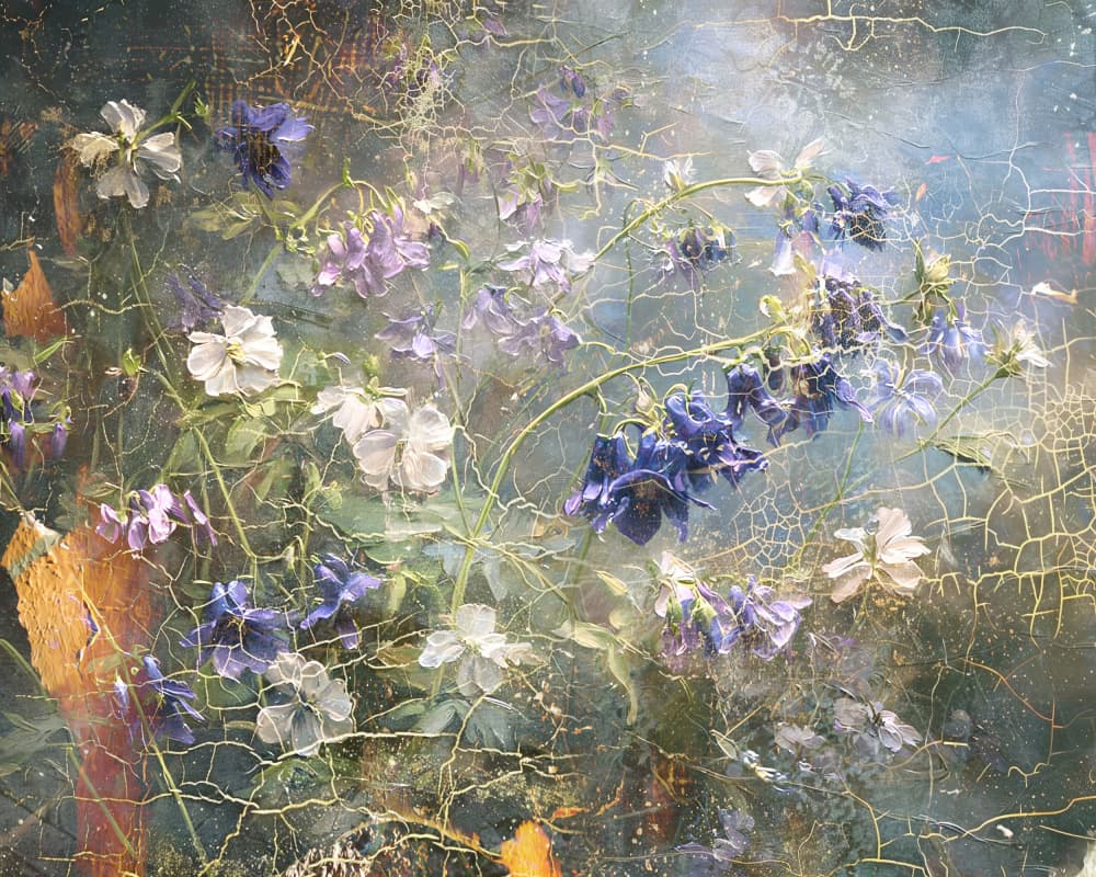 Cracked Vintage Flowers by Rafal Kulik — canvas wall art
