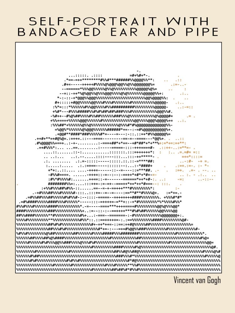 ASCII Bandaged Ear Portrait by Doa Project — canvas wall art