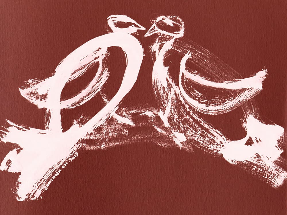 Two Love Birds by Santhosh ch — canvas wall art