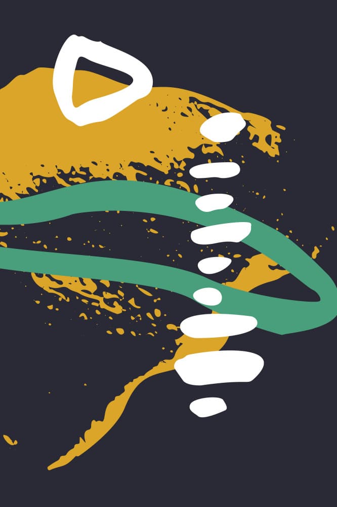 Abstract Green Gold Shapes by Anna Rose — canvas wall art