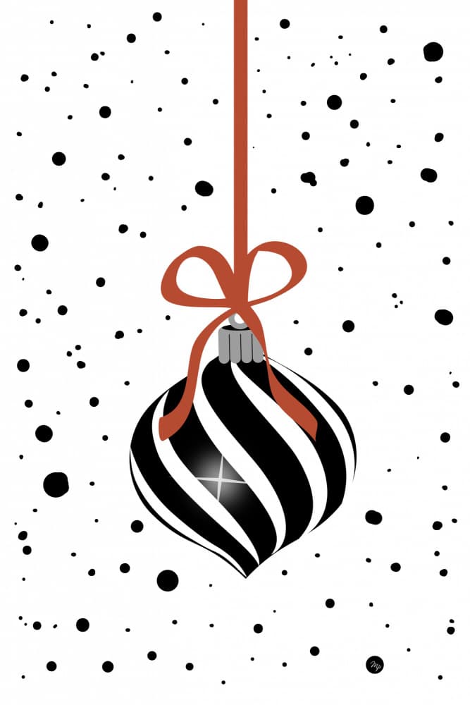 Striped Christmas Ornament by Martina — canvas wall art