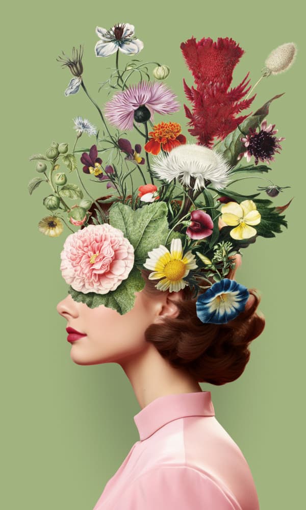 Floral Mind by Marja van den Hurk — canvas wall art