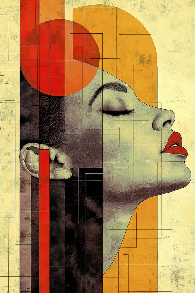 Serene Geometric Profile by Mauro — canvas wall art