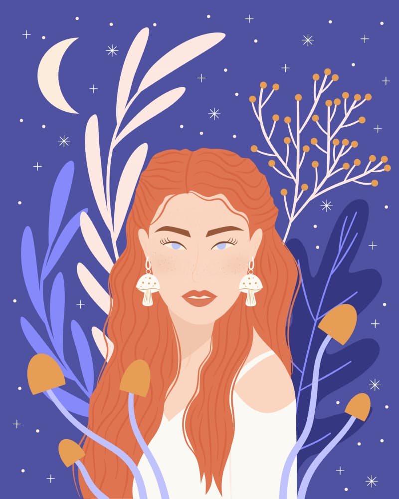 Mystical Moon Woman by Artprink — canvas wall art