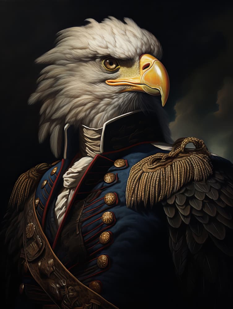 Eagle General Portrait by Bilge Paksoylu — canvas wall art