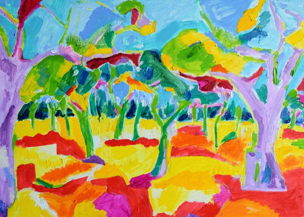 Vibrant Summer Trees by Tamara Jare — canvas wall art