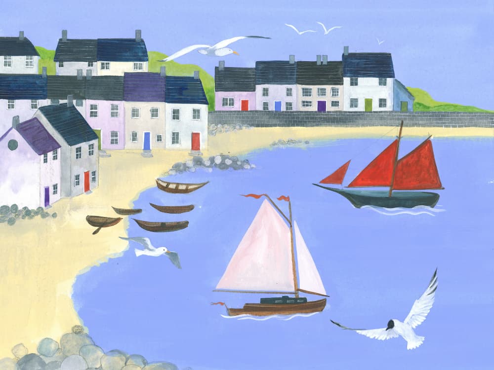 Colorful Sailboats by Isabelle Brent — canvas wall art