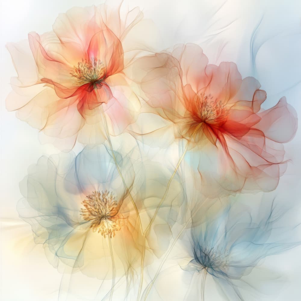 Ethereal Poppy Blooms by Bilge Paksoylu — canvas wall art