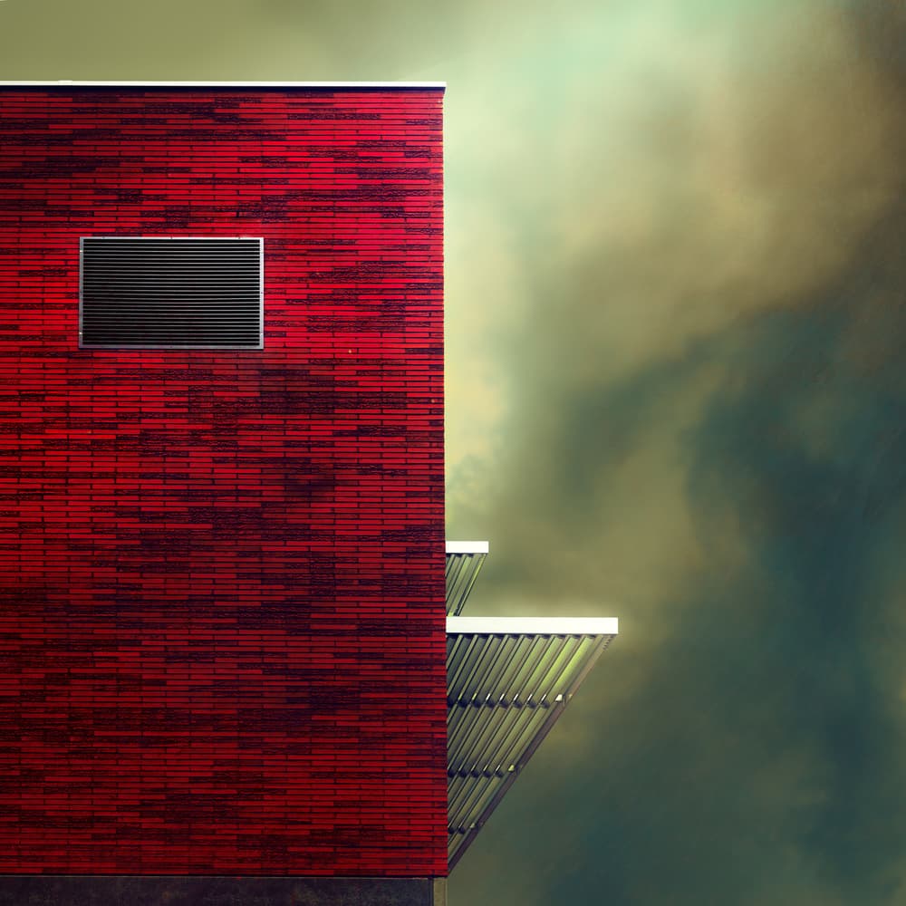 Bold Red Architecture by Marc Huybrighs — canvas wall art