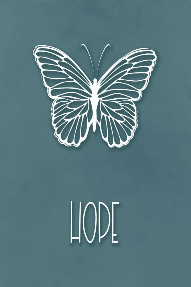 Hope Butterfly Outline by Martina — canvas wall art