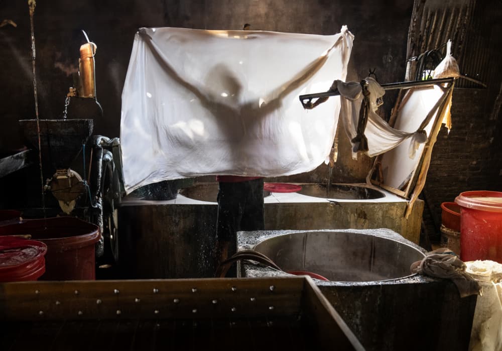 Tofu Making Process by Corinne Spector — canvas wall art