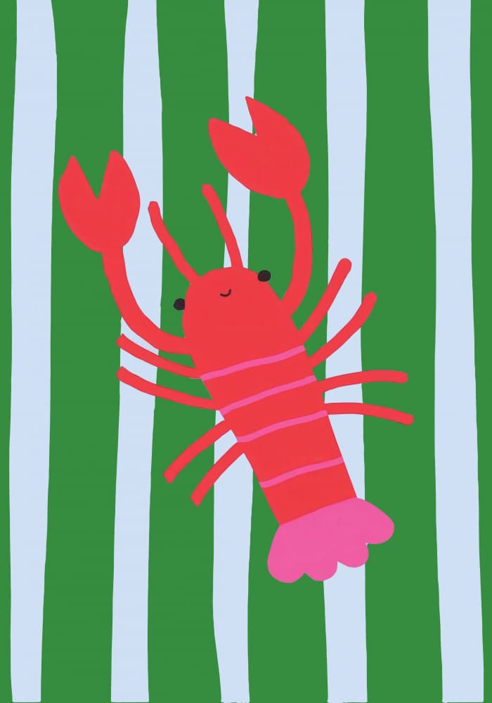 Happy Red Lobster by Neetesh Kumar — canvas wall art