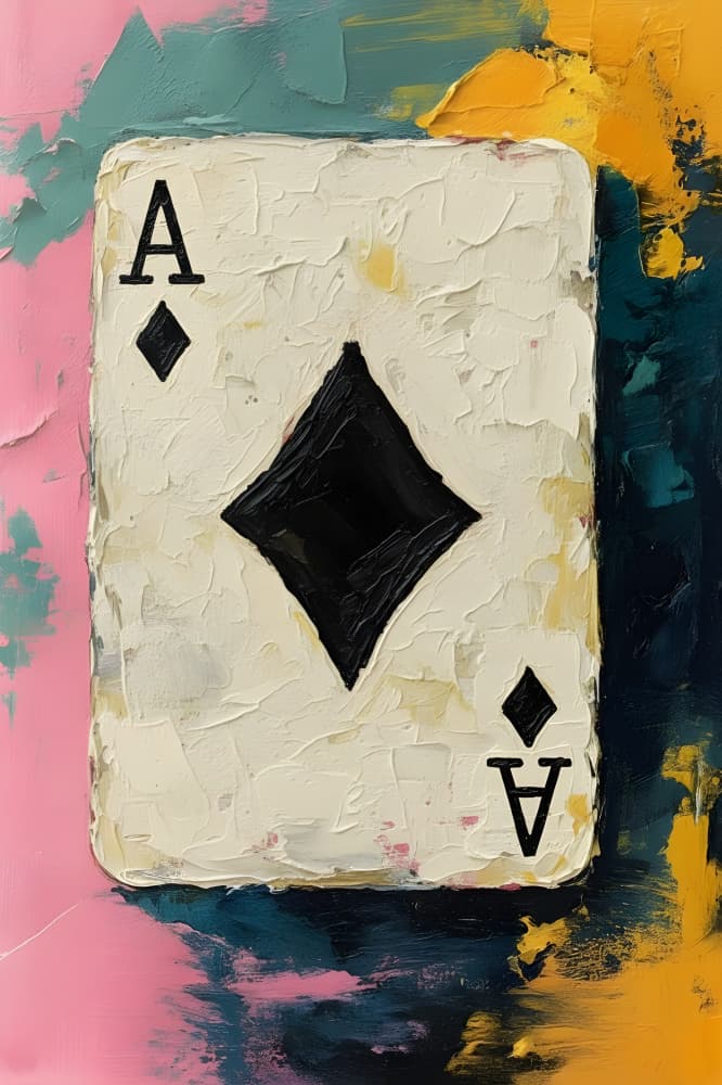 Vibrant Ace of Diamonds by HUGO — canvas wall art