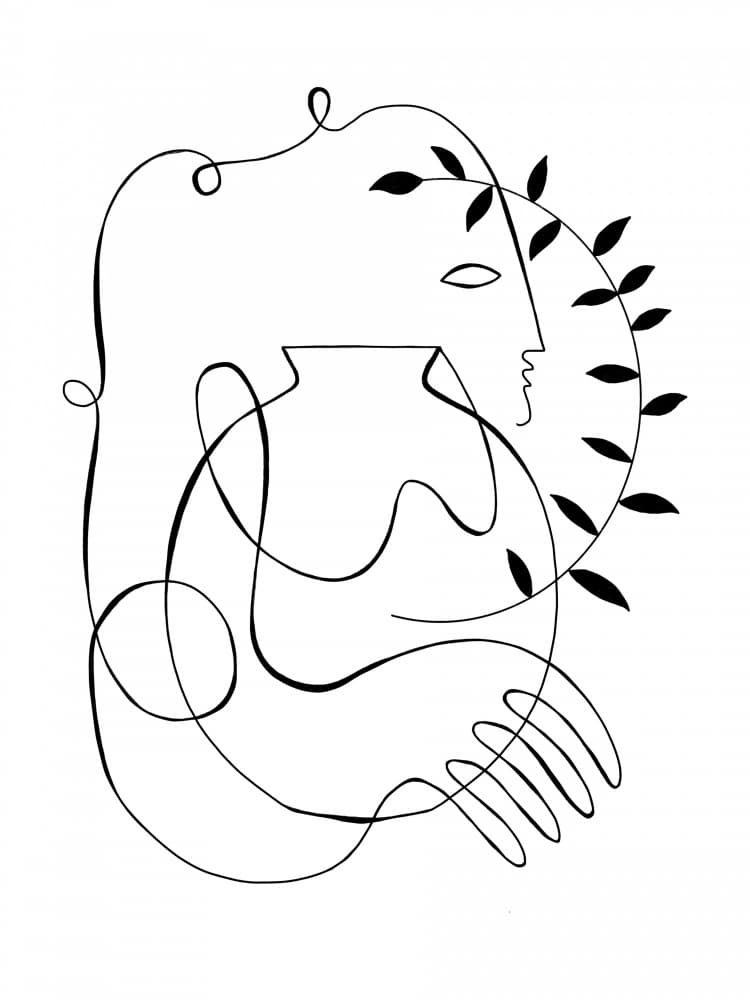 Face & Vase 1 by Shatha Al Dafai — canvas wall art