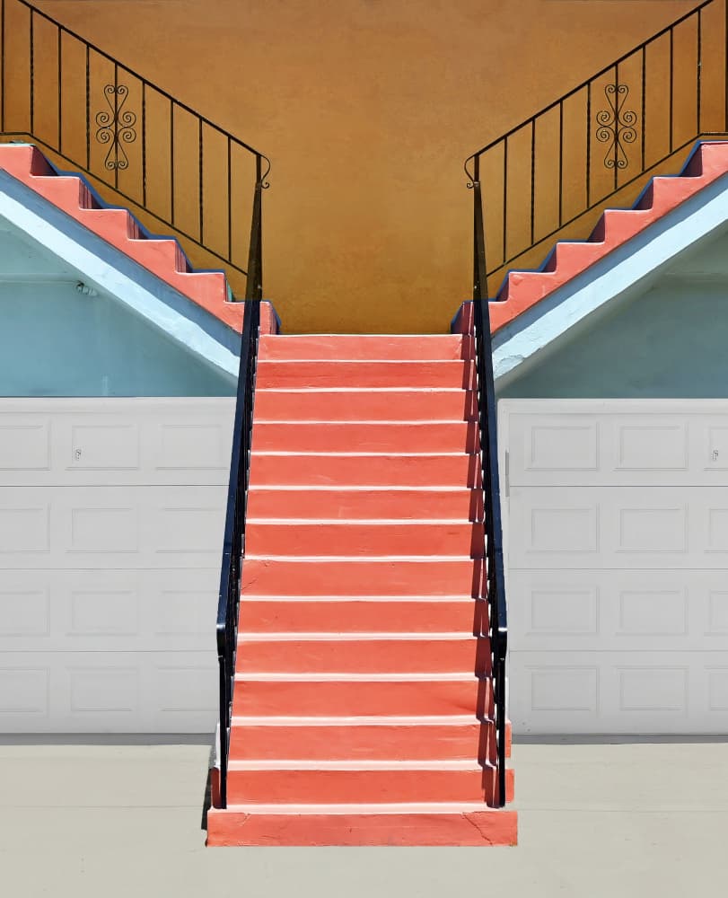 Vibrant Divided Stairs by Arnon Orbach — canvas wall art