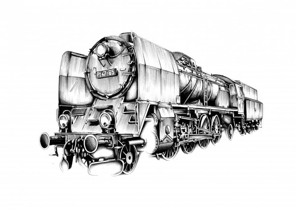 Powerful Steam Locomotive by Kulik — canvas wall art