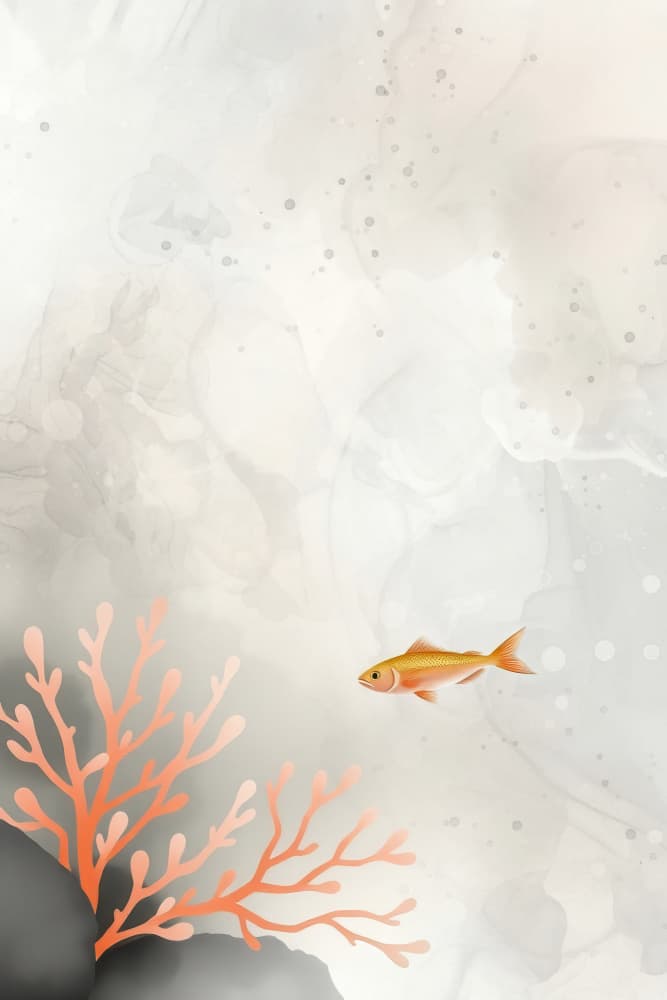 Golden Fish Amidst Coral by Fadil Roze — canvas wall art
