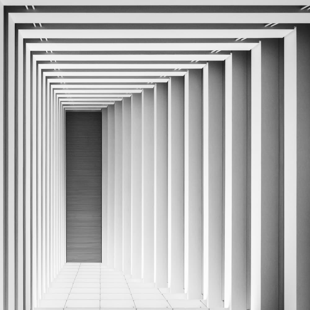 Modern Geometric Corridor by Swen MUN — canvas wall art